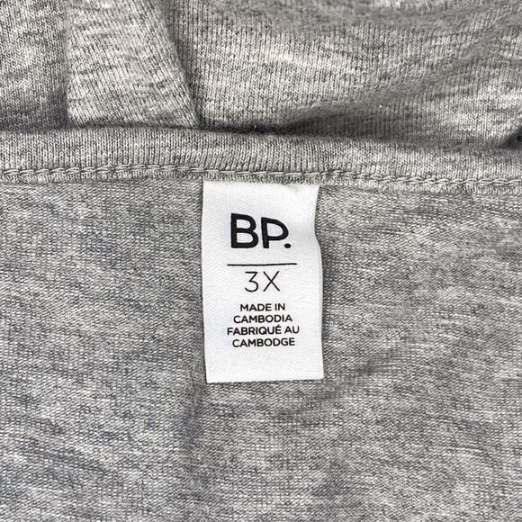 BP Square Neck Tank/Bodysuit, Heather Gray, 3X - Picture 5 of 7
